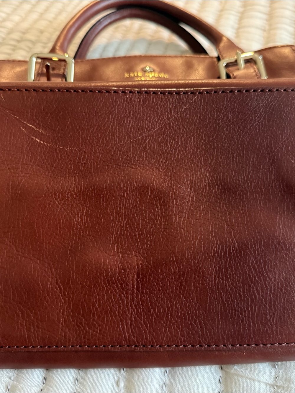 kate spade Brighton Park Sloan brown leather satchel with slight flaws - Picture 8 of 8